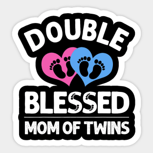 Funny New Mom Of Twins Gift For Women Mother Announcement Sticker